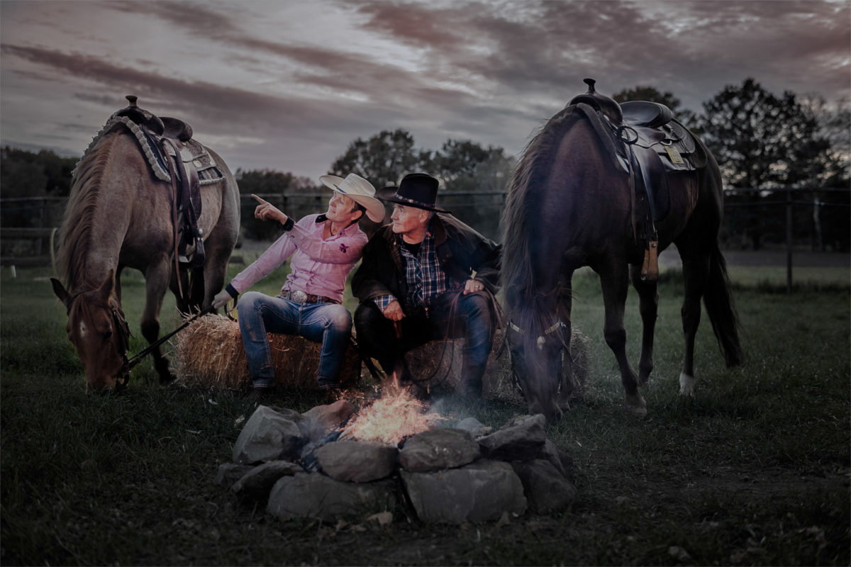 Lagerfeuer für Westernfreunde. Coole Westernportraits in NRW auf Anfrage.